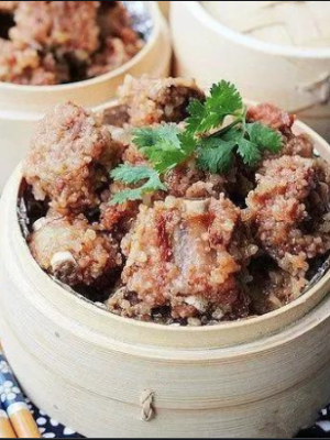 steamed spareribs with rice flower